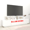 tv-skab med LED-lys 200x35x40 cm hvid