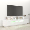 tv-skab med LED-lys 200x35x40 cm hvid
