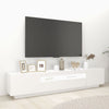 tv-skab med LED-lys 200x35x40 cm hvid