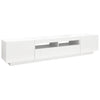 tv-skab med LED-lys 200x35x40 cm hvid