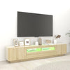 tv-skab med LED-lys 200x35x40 cm sonoma-eg
