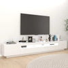 tv-skab med LED-lys 260x35x40 cm hvid