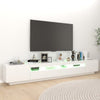 tv-skab med LED-lys 260x35x40 cm hvid