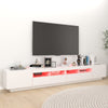 tv-skab med LED-lys 260x35x40 cm hvid