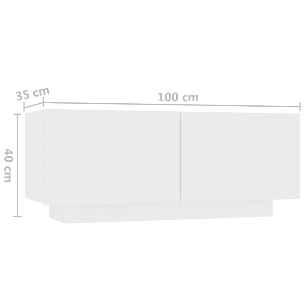 tv-skab med LED-lys 260x35x40 cm hvid