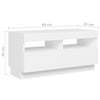 tv-skab med LED-lys 260x35x40 cm hvid