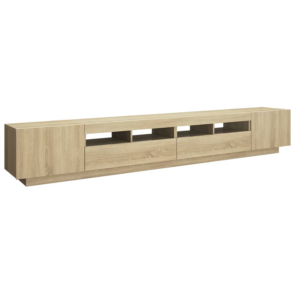 tv-skab med LED-lys 260x35x40 cm sonoma-eg