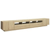tv-skab med LED-lys 260x35x40 cm sonoma-eg