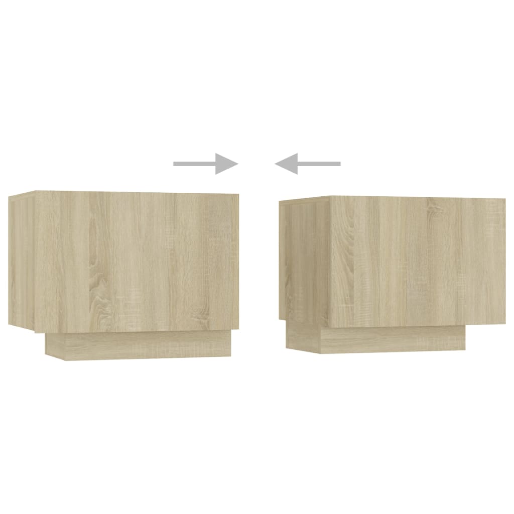 tv-skab med LED-lys 260x35x40 cm sonoma-eg