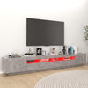 tv-skab med LED-lys 260x35x40 cm betongrå