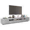 tv-skab med LED-lys 260x35x40 cm betongrå