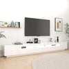 tv-skab med LED-lys 300x35x40 cm hvid