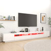 tv-skab med LED-lys 300x35x40 cm hvid