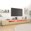 tv-skab med LED-lys 300x35x40 cm sonoma-eg