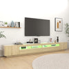 tv-skab med LED-lys 300x35x40 cm sonoma-eg