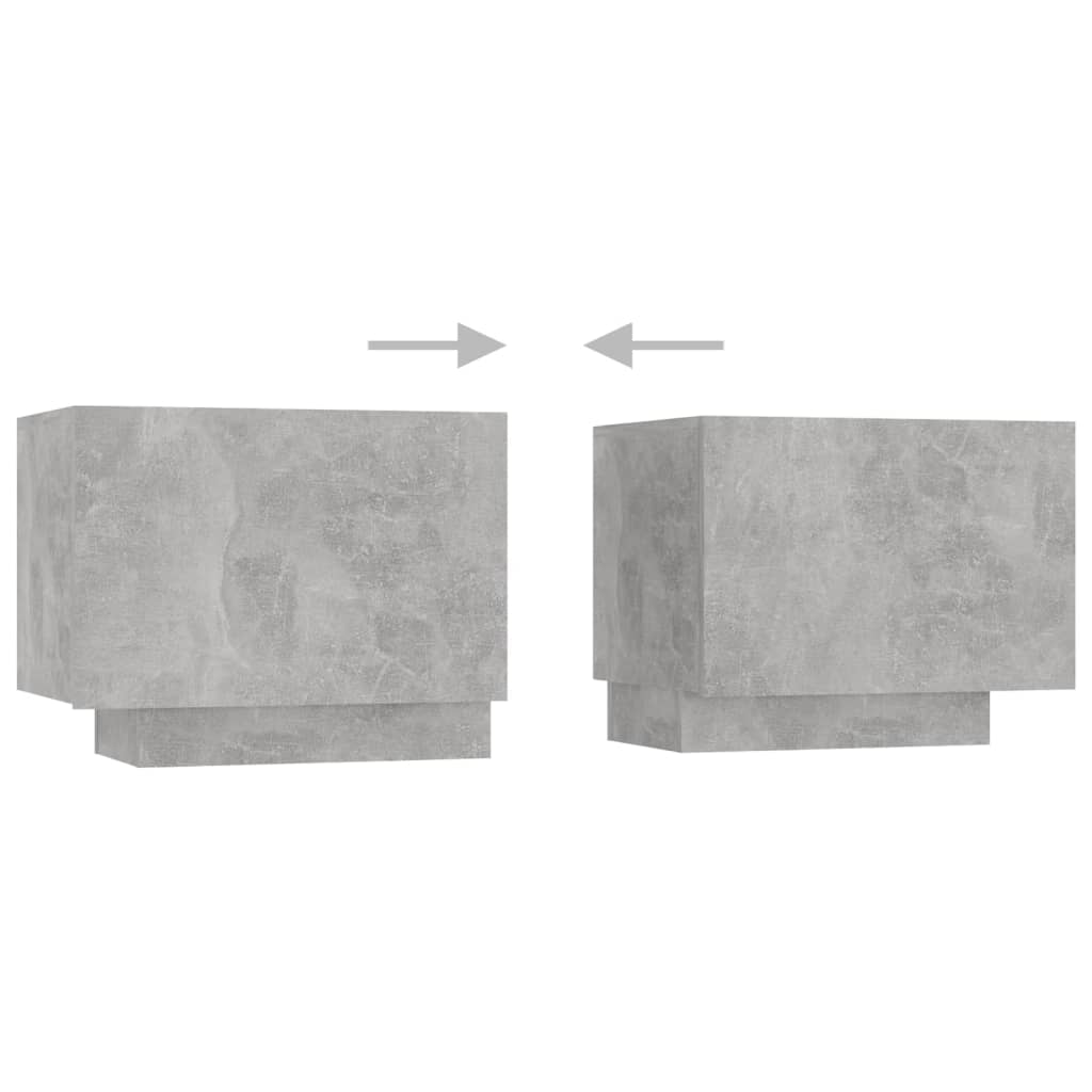tv-skab med LED-lys 300x35x40 cm betongrå