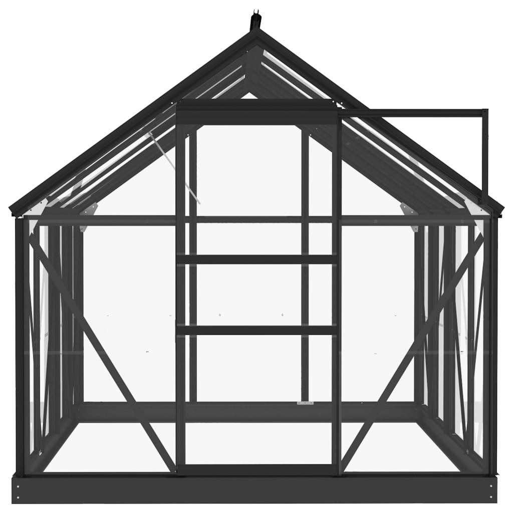 fundamentramme til drivhus 155x103x191 cm aluminium antracitgrå