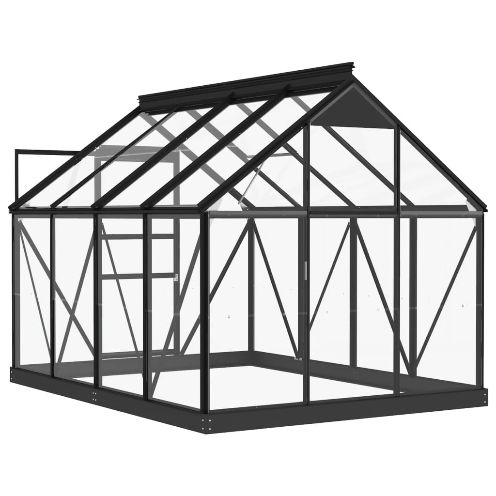 fundamentramme til drivhus 155x103x191 cm aluminium antracitgrå
