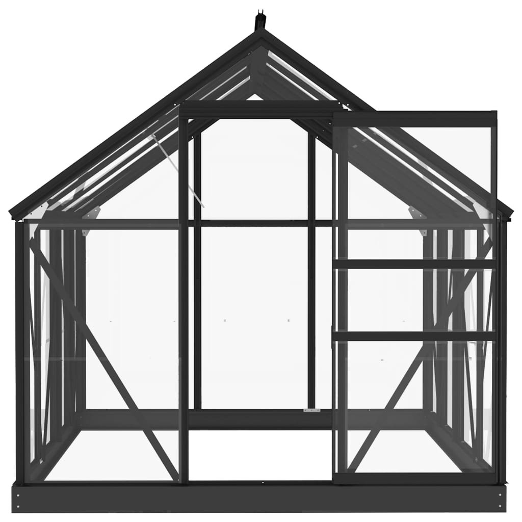 fundamentramme til drivhus 155x103x191 cm aluminium antracitgrå