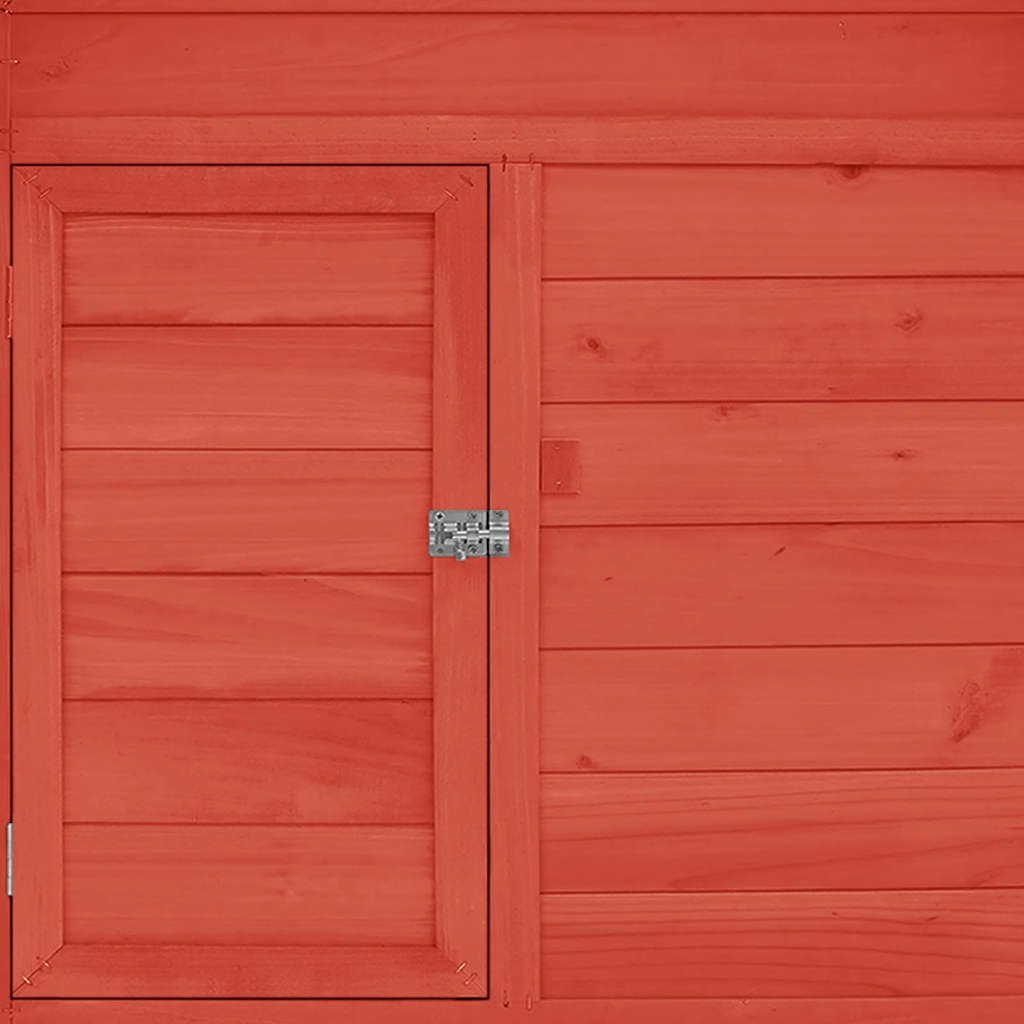 hønsehus 150x96x110 cm massivt grantræ rød og hvid