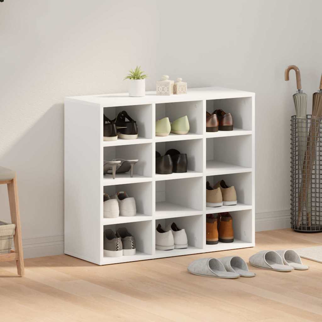 Skoskab med hylde Hvid 77,5 x 30 x 67 cm Konstrueret træ