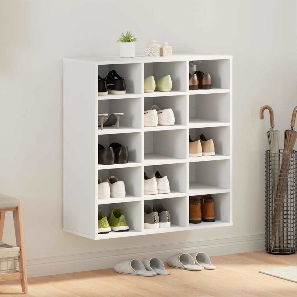 Skoskab med hylde Hvid 77,5 x 30 x 83,5 cm Konstrueret træ