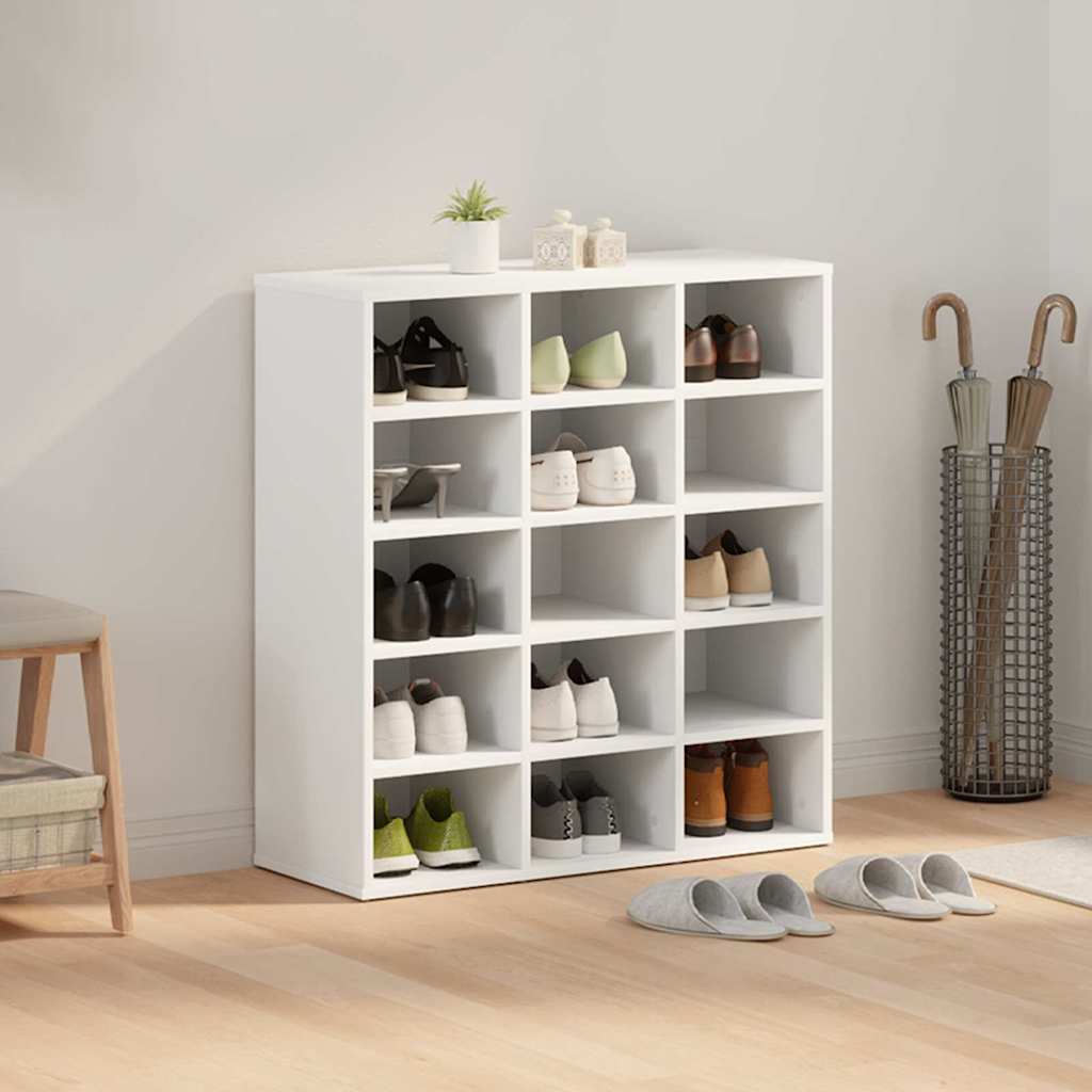 Skoskab med hylde Hvid 77,5 x 30 x 83,5 cm Konstrueret træ