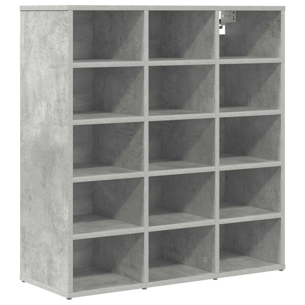 Skoskab med hylde Betongrå 77,5 x 30 x 83,5 cm Konstrueret træ