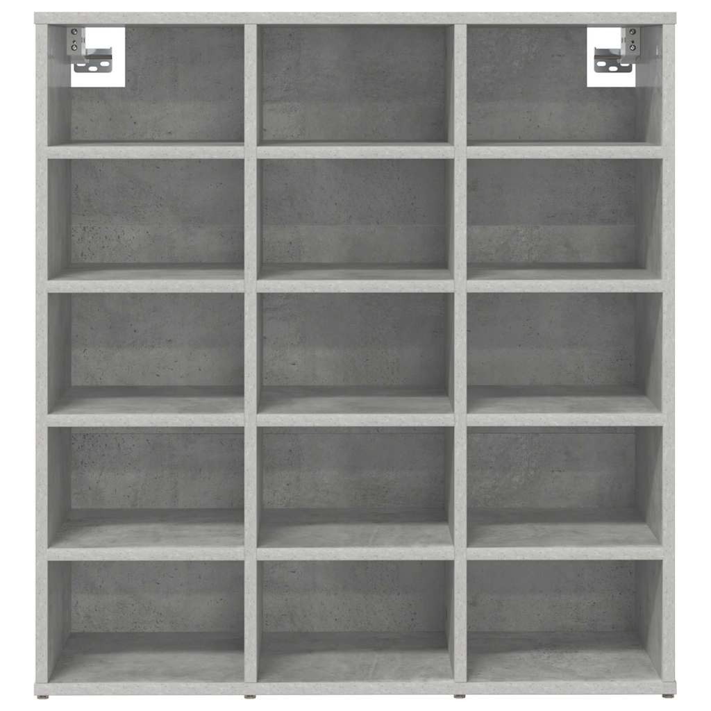 Skoskab med hylde Betongrå 77,5 x 30 x 83,5 cm Konstrueret træ