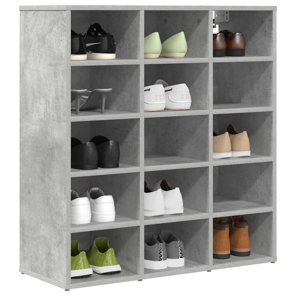 Skoskab med hylde Betongrå 77,5 x 30 x 83,5 cm Konstrueret træ