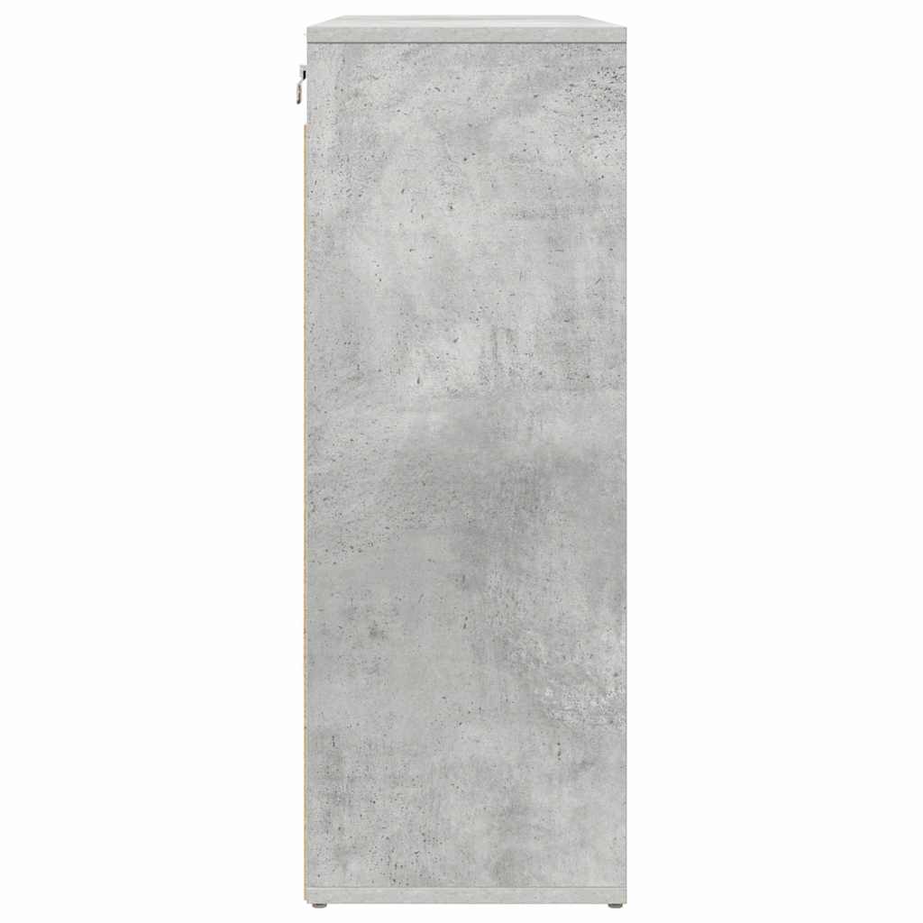 Skoskab med hylde Betongrå 77,5 x 30 x 83,5 cm Konstrueret træ