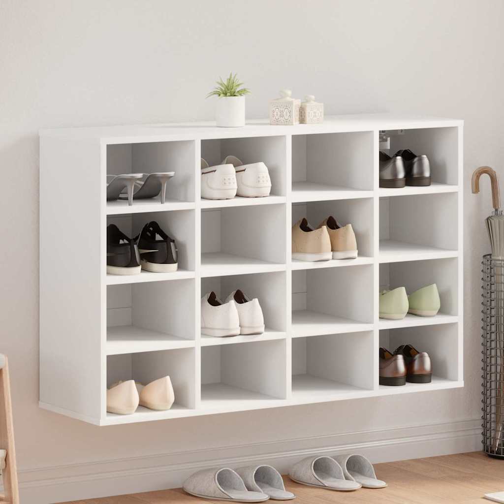 Skoskab med hylde Hvid 103 x 30 x 67 cm Konstrueret træ