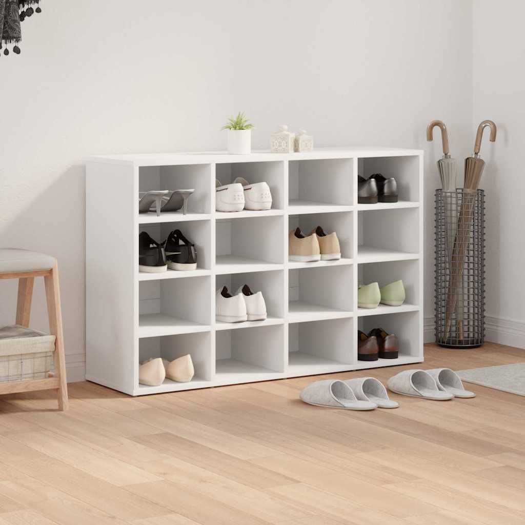 Skoskab med hylde Hvid 103 x 30 x 67 cm Konstrueret træ