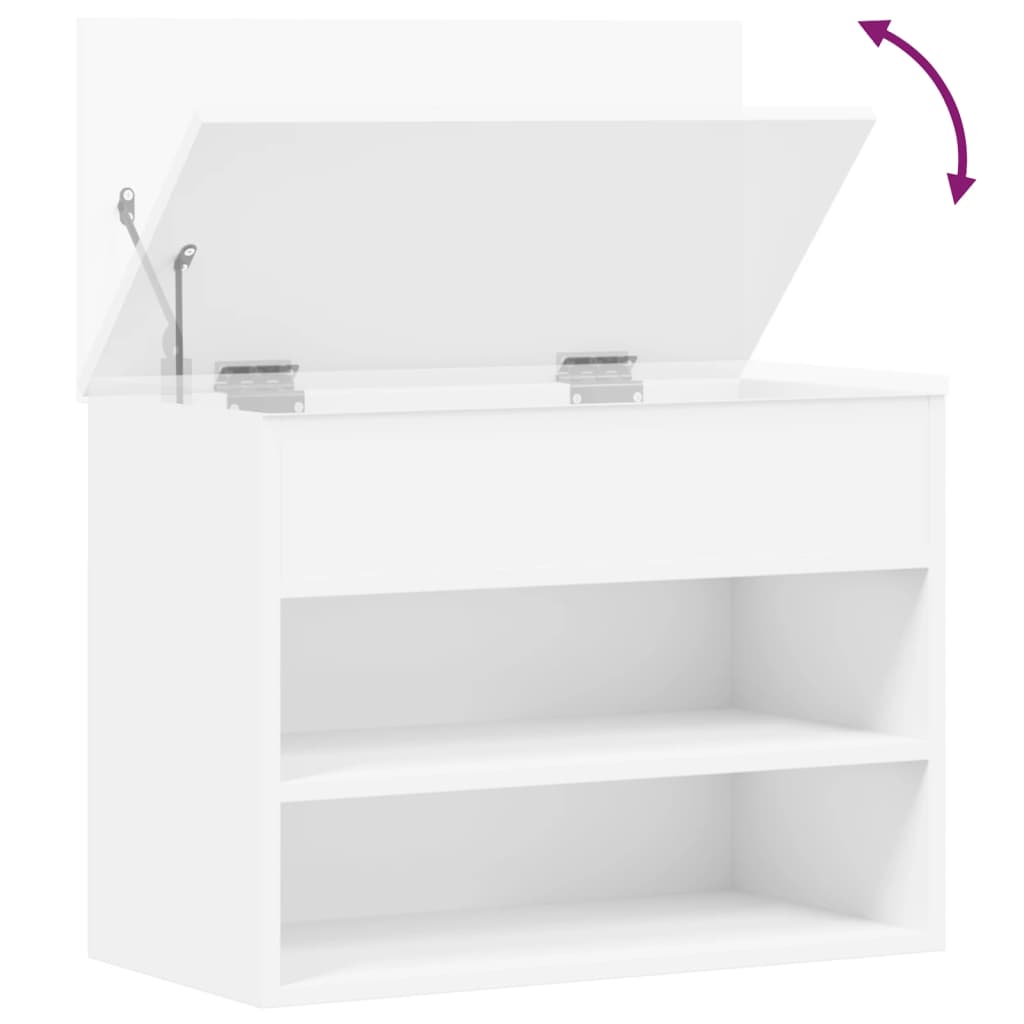 skobænk 60x30x45 cm konstrueret træ hvid