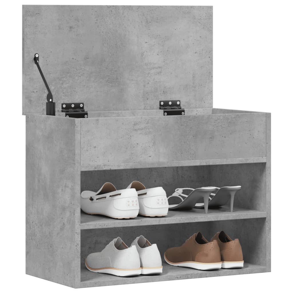 skobænk 60x30x45 cm konstrueret træ betongrå