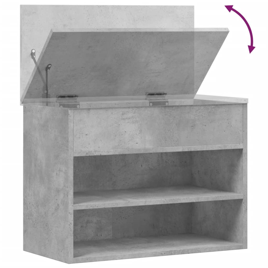 skobænk 60x30x45 cm konstrueret træ betongrå