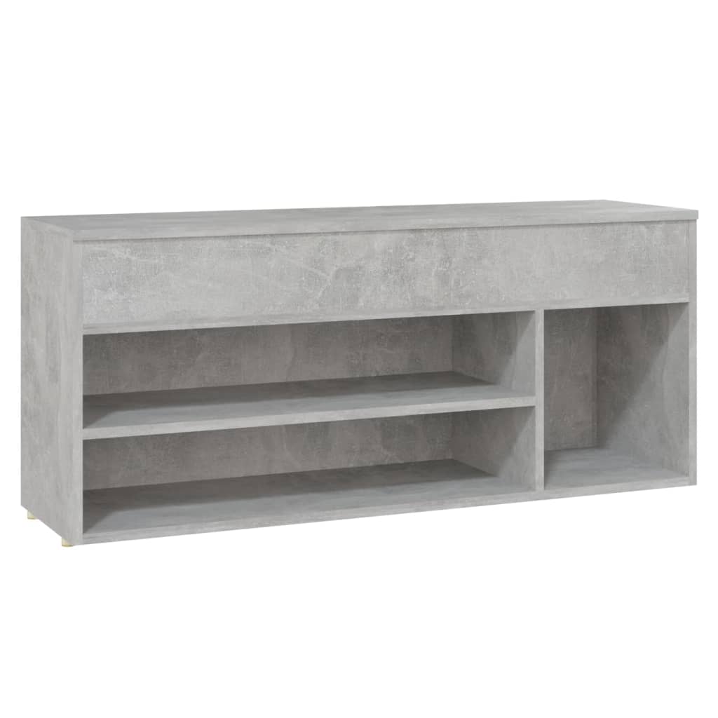 skobænk 105x30x45 cm konstrueret træ betongrå