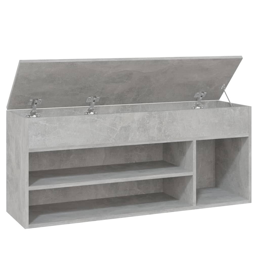 skobænk 105x30x45 cm konstrueret træ betongrå