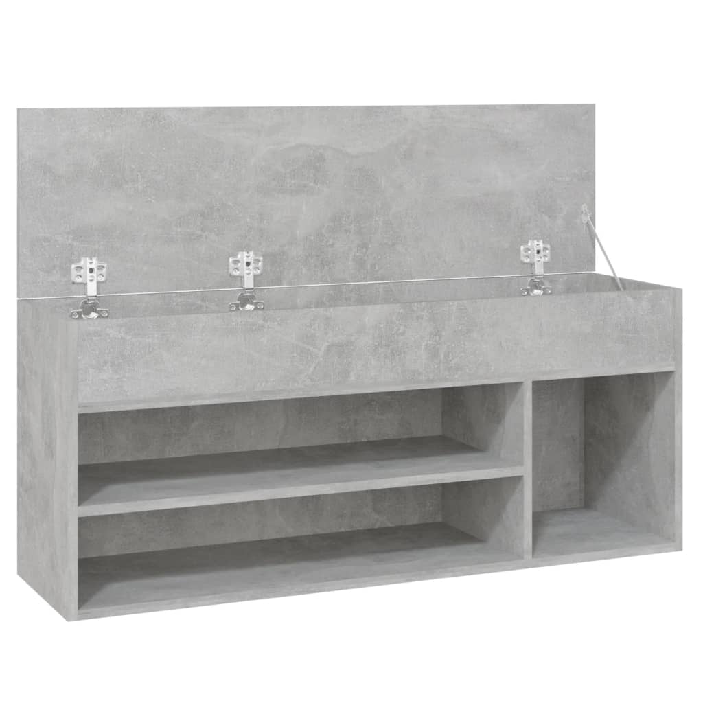 skobænk 105x30x45 cm konstrueret træ betongrå