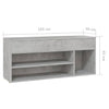 skobænk 105x30x45 cm konstrueret træ betongrå