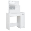 makeupbord med LED-lys 86,5x35x136 cm hvid