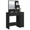 makeupbord med LED-lys 86,5x35x136 cm sort