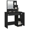 makeupbord med LED-lys 86,5x35x136 cm sort