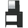 makeupbord med LED-lys 86,5x35x136 cm sort