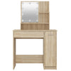 makeupbord med LED-lys 86,5x35x136 cm sonoma-eg