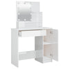 makeupbord med LED-lys 86,5x35x136 cm hvid højglans