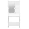 makeupbord med LED-lys 60x40x140 cm hvid