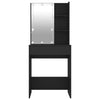 makeupbord med LED-lys 60x40x140 cm sort