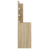 makeupbord med LED-lys 60x40x140 cm sonoma-eg