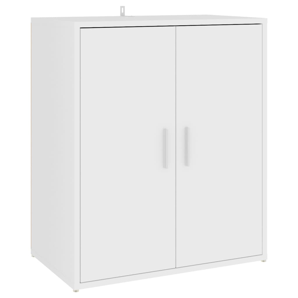 skoskab 60x35x70 cm konstrueret træ hvid